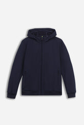 GIUBBOTTO IN SOFTSHELL CON CAPPUCCIO BLEU